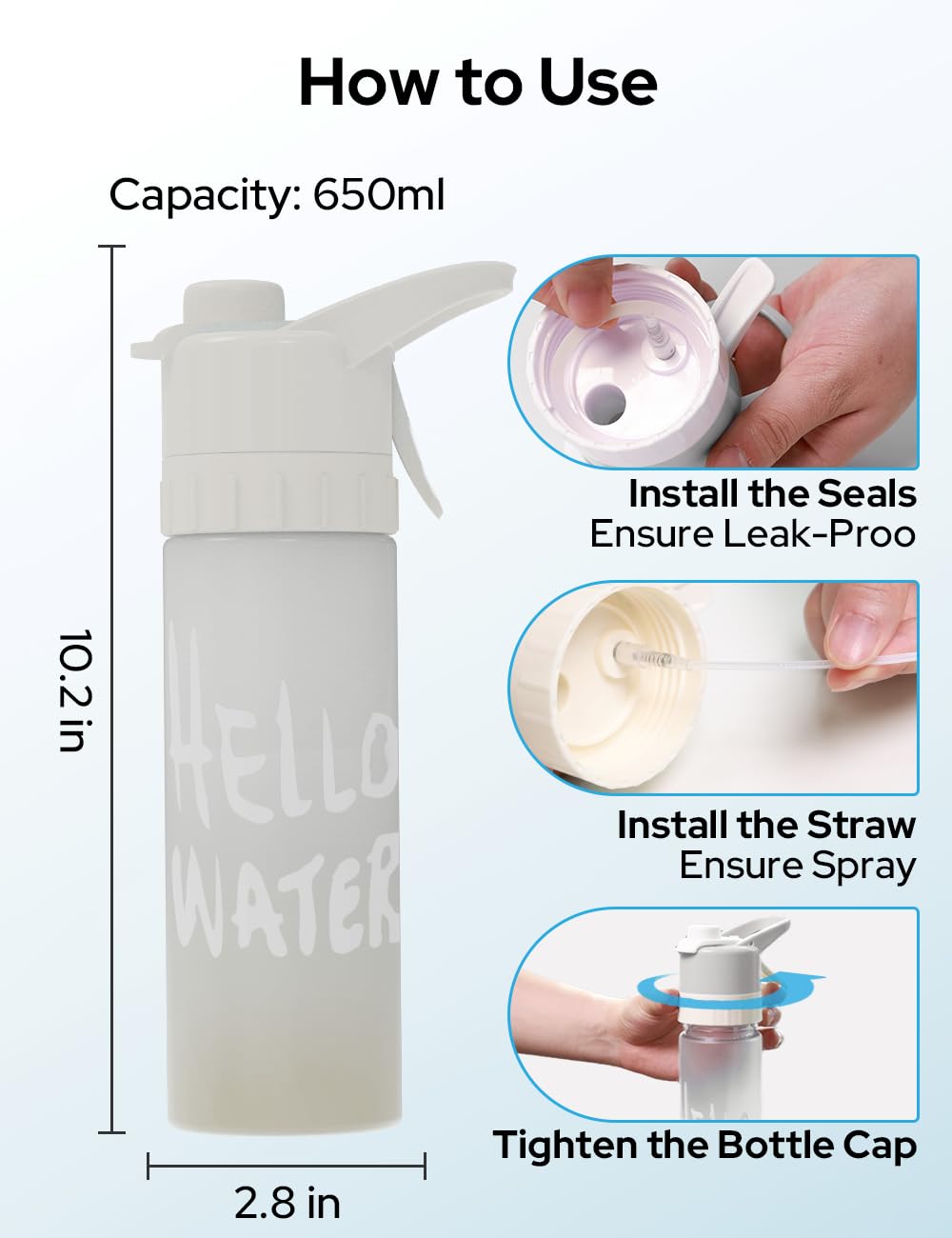 Mist Spray Water Bottle for gym