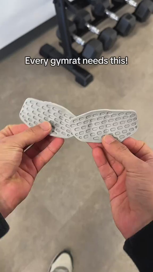 Rubber Gym Grips Fingerless Workout Grips (White -Set of 2 PCS)